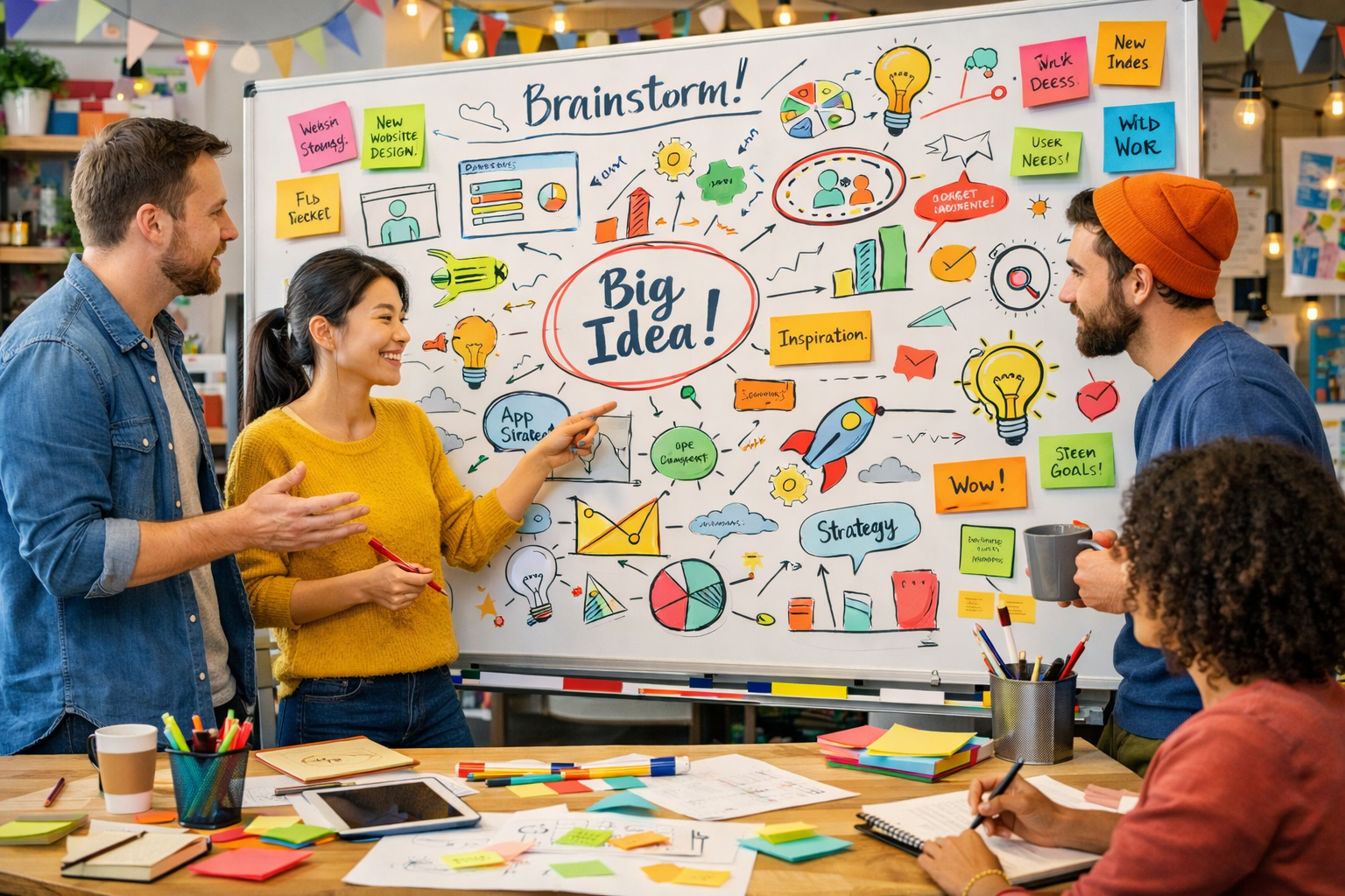 Creative team mapping campaign concepts