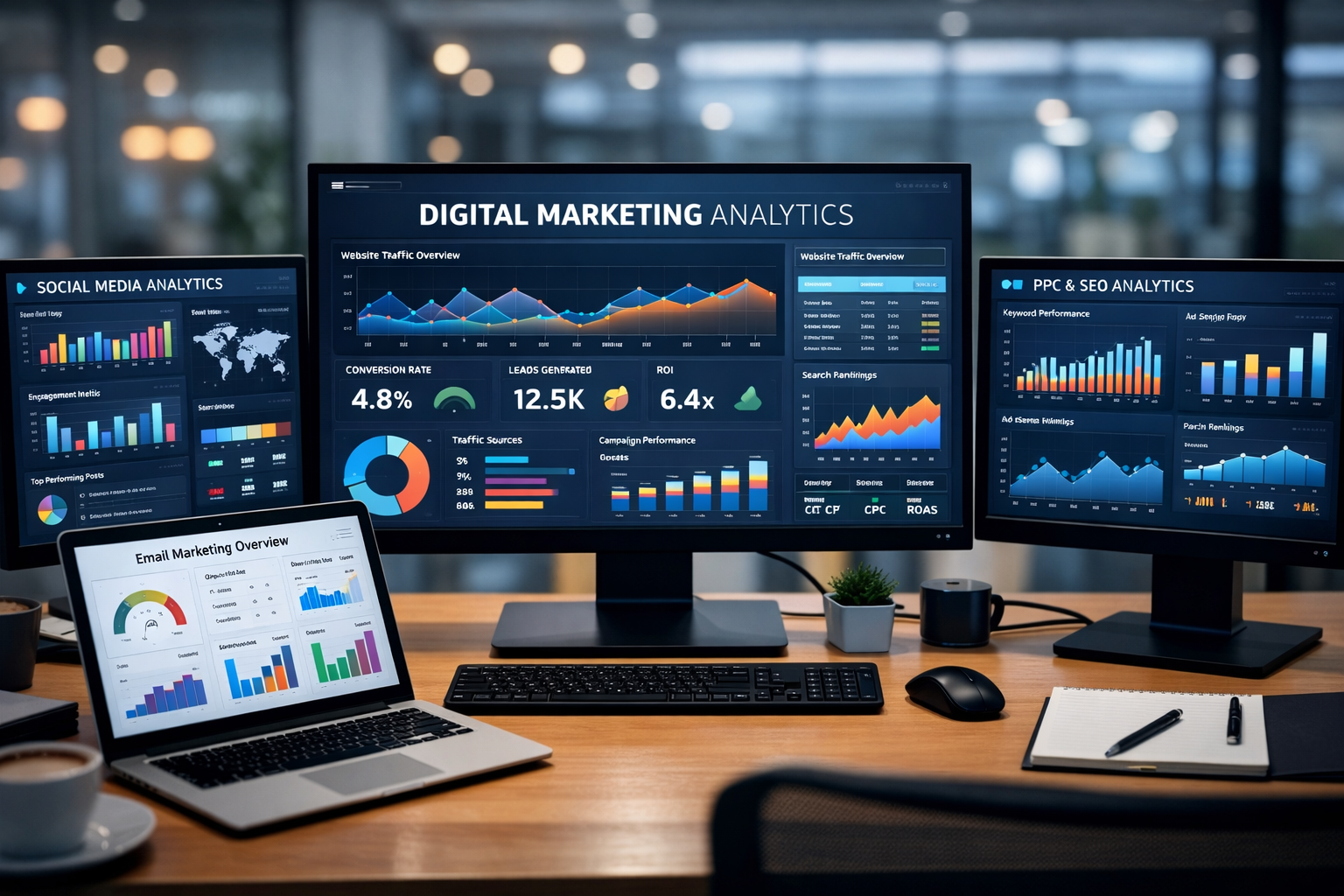 Digital marketing performance analytics visualization